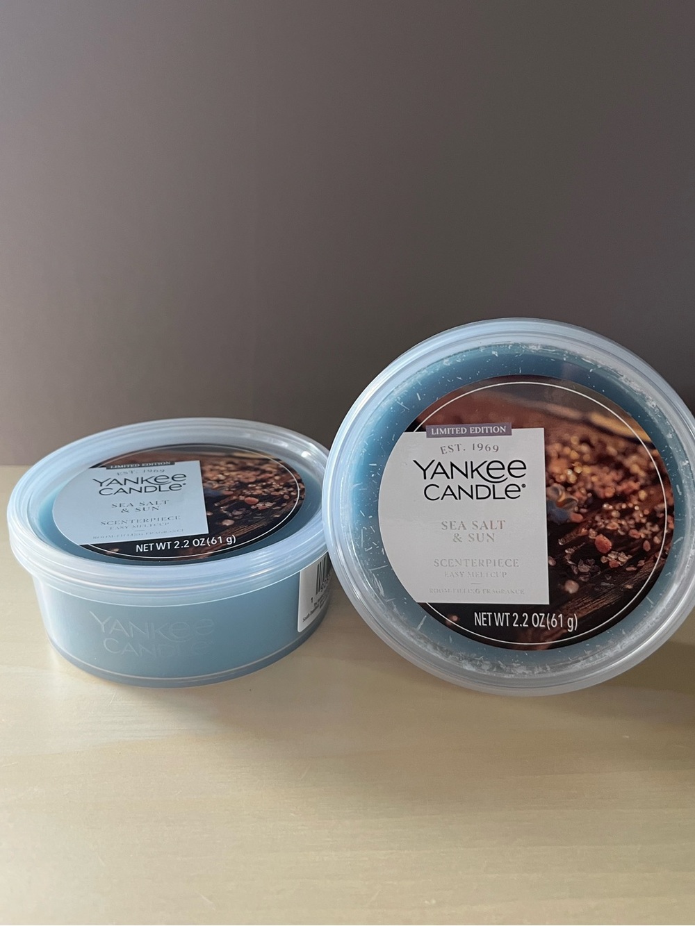 Two New Yankee Candle Sea Salt & Sun Scenterpiece Wax Melt Cups